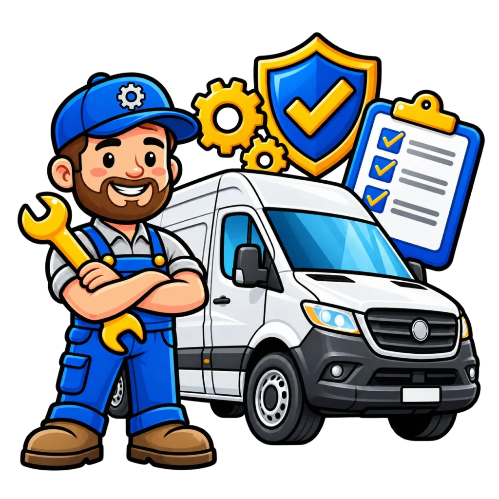 Commercial van inspection and vehicle repair certification service